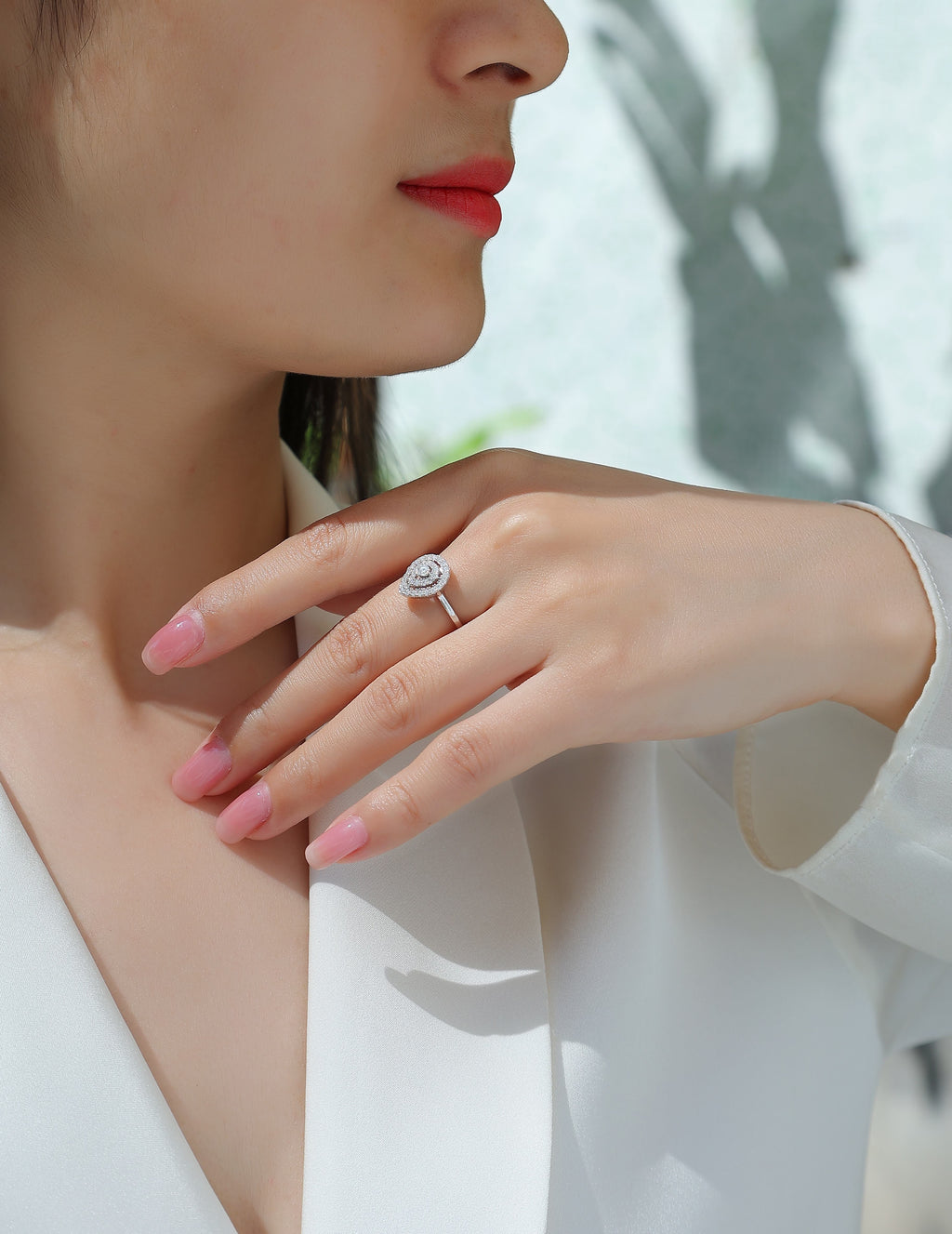 Eternal Love - A Diamond Wedding Ring Set With Top-quality Moissanite S925 Silver And Gold-plated. The Ring Can Be Tested With A Diamond Pen My stor