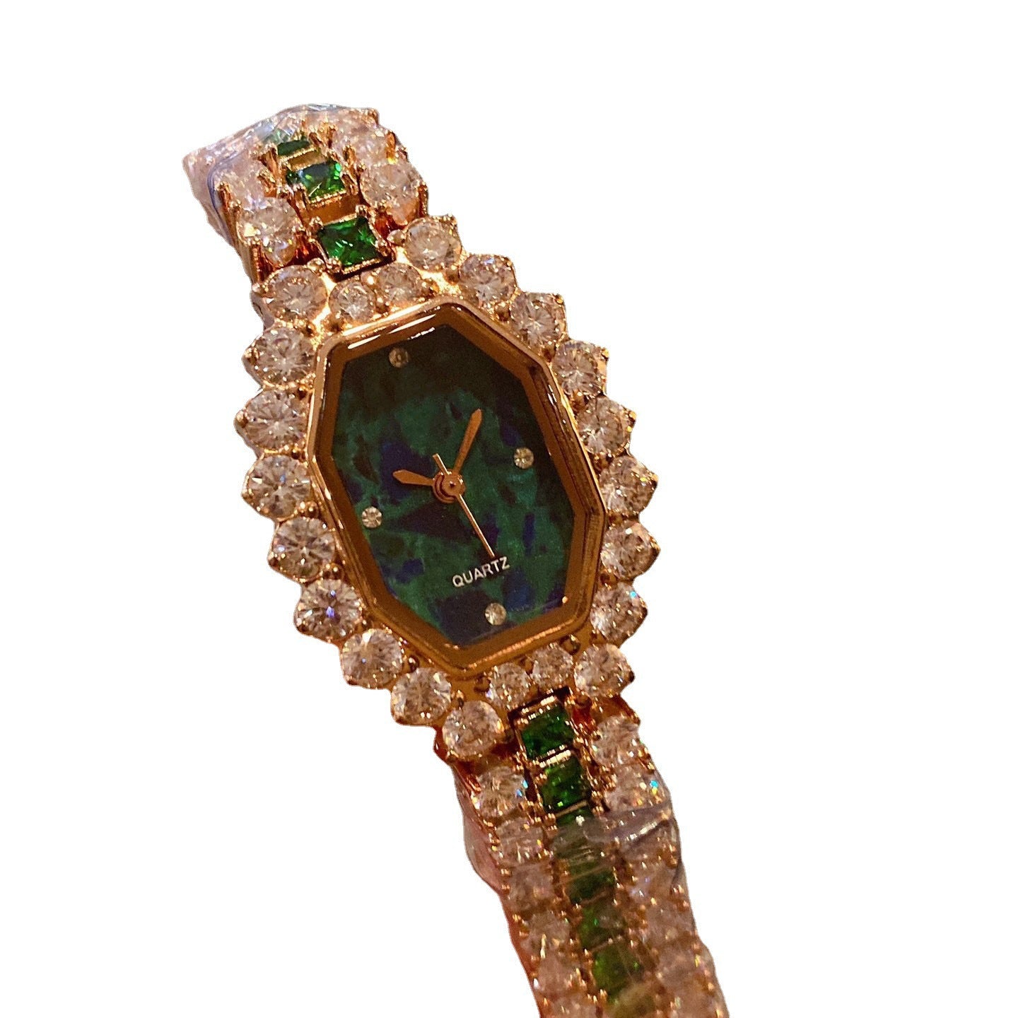 Dial Wine Barrel Type Full Diamond Green Watch My stor