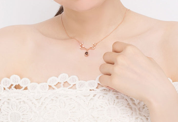 A deer has you 100 languages I love you necklace My stor