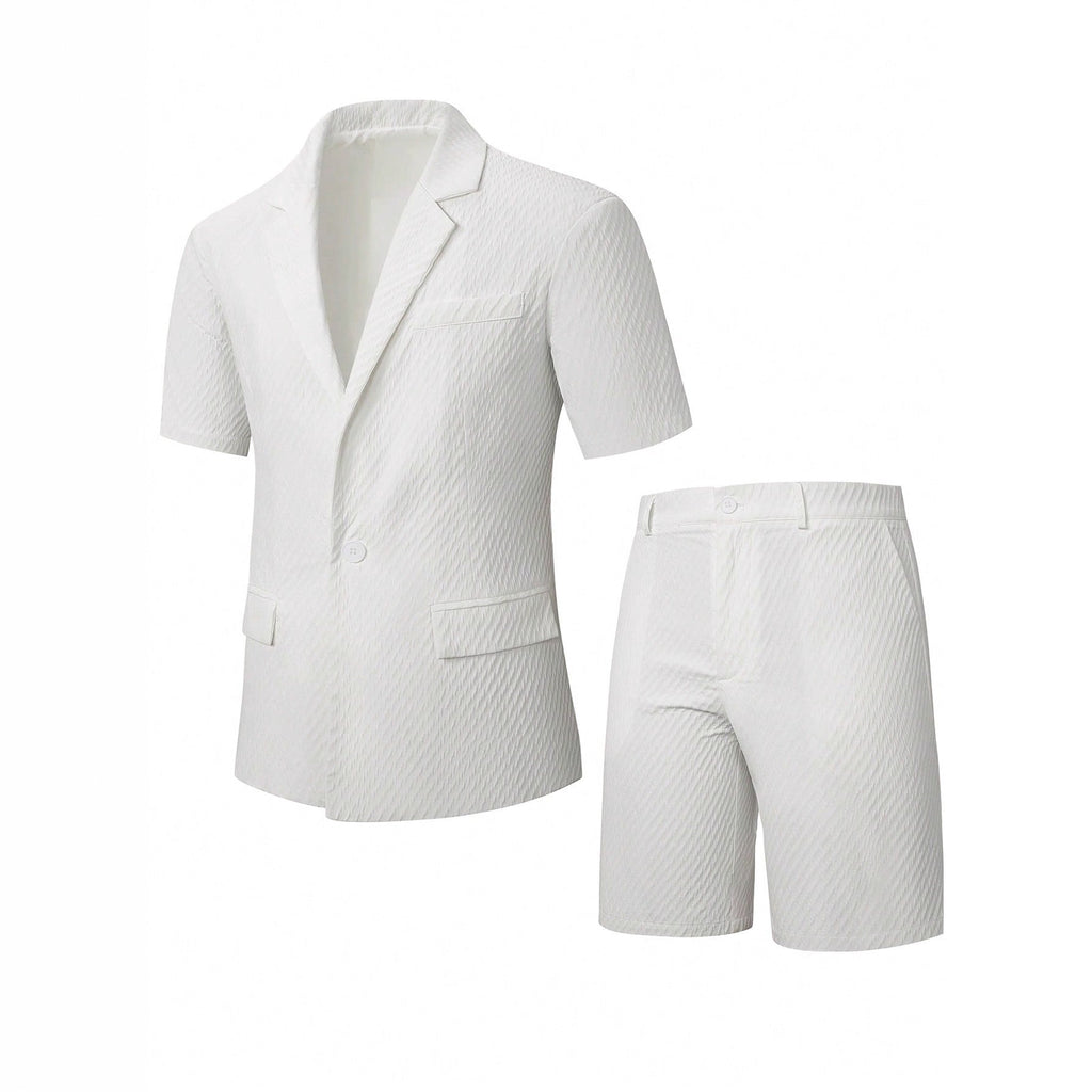 Mens Slim-fit Business-casual Short Two-piece Suit My stor