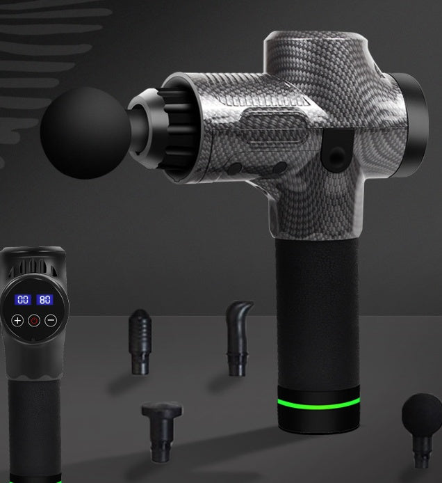 Pistola de masajes corporal electrica para ejercitar la fisica muscular.Cabezales My stor