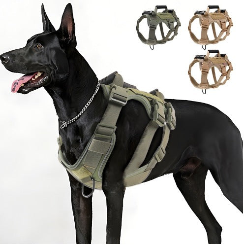 Pet Dog Anti-breakaway And Anti-rush Reflective Breathable Chest Harness For Walking Medium And Large Dogs, Tactical Chest Harness My stor
