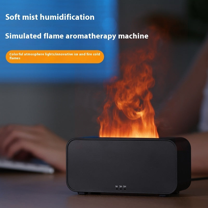 Difusor de aroma con simulación de tiempo, humidificador de llama USB para el hogar, máquina de aromaterapia, difusor de aire con pulverizador de llama. My stor