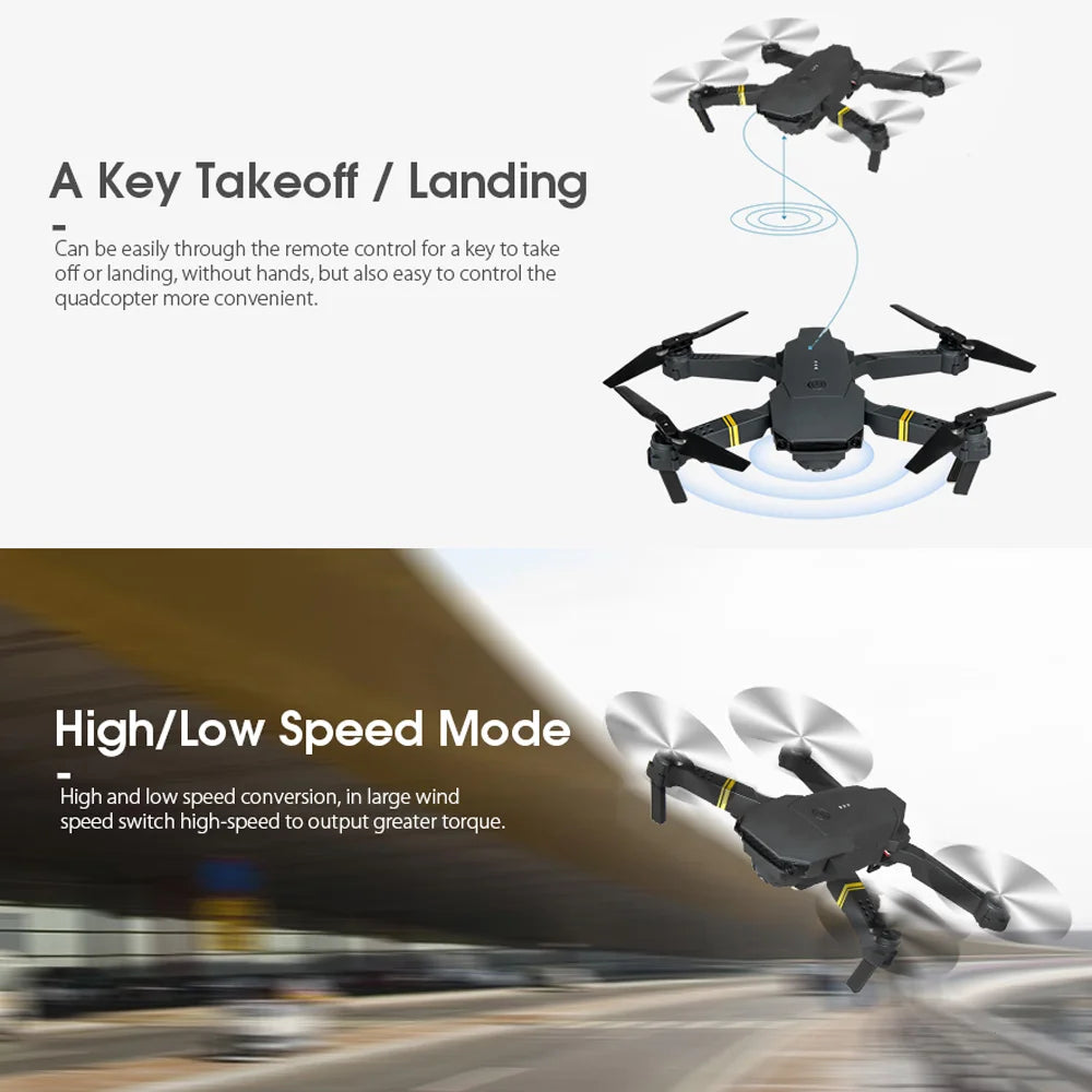 4K HD Dual Camera RC FPV WiFi Portable Wide Angle Foldable Quadcopter Drone DC-THE CEO