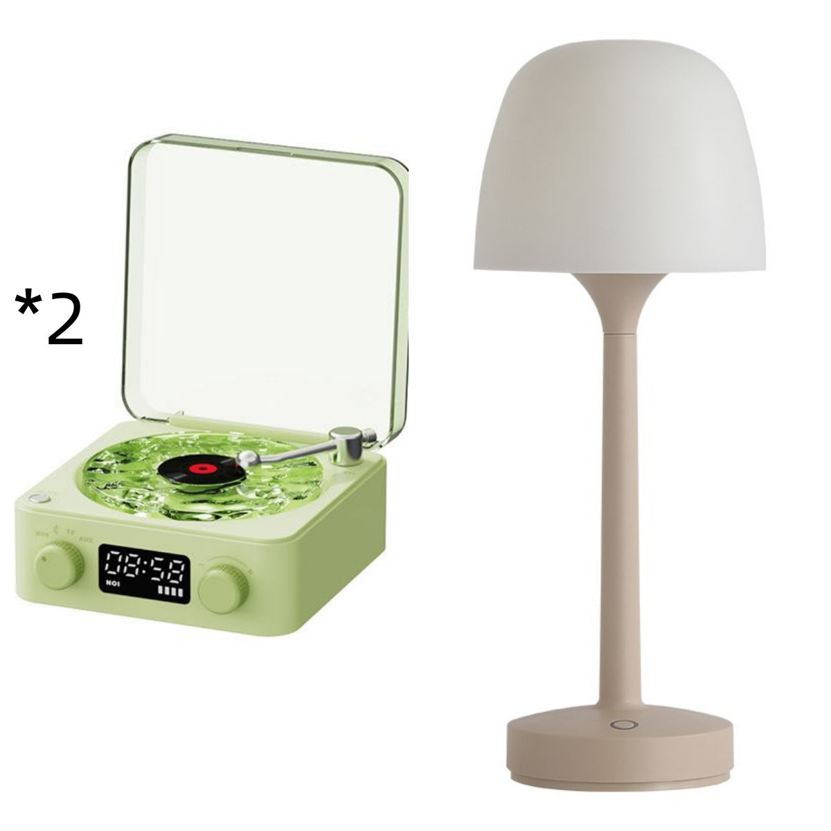 Retro TurntableAltavoz tocadiscos retro inalámbrico con Bluetooth 5.0, reproductor de discos de vinilo, sonido estéreo con efecto de lámpara de proyección RGB y ruido blanco. My stor