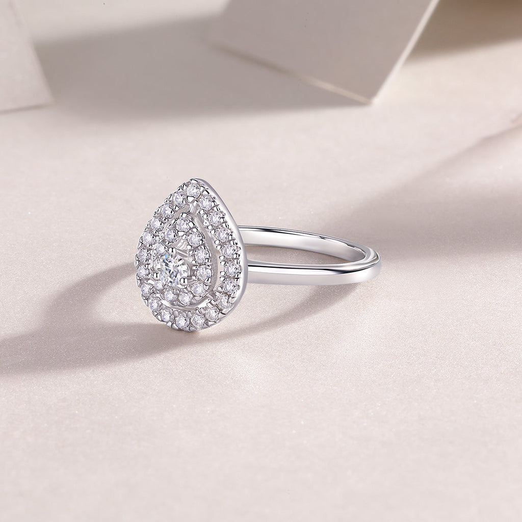 Eternal Love - A Diamond Wedding Ring Set With Top-quality Moissanite S925 Silver And Gold-plated. The Ring Can Be Tested With A Diamond Pen My stor