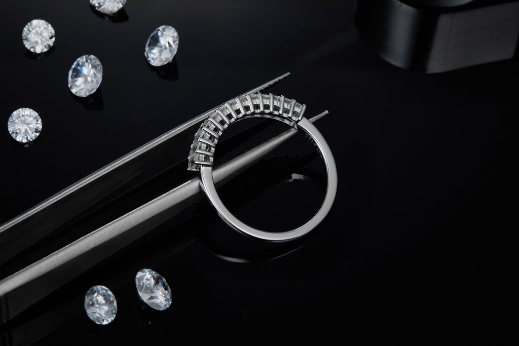 A Luxurious And Fashionable Light Luxury Jewelry Silver Ring Set With Top-quality Moissanite, S925 Silver Plated With Platinum My stor