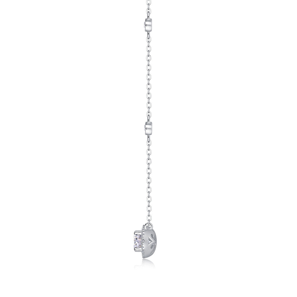 White Summer Night - A Fashionable And Light Luxury Jewelry Pendant Necklace Set With Top-quality Moissanite, S925 Silver Plated Platinum My stor