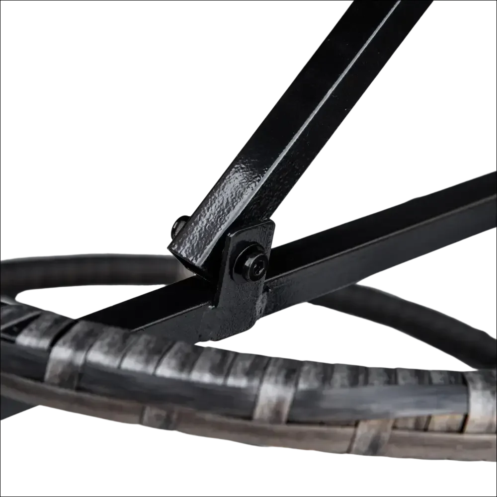 Conjunto de muebles de mimbre con mesa de té y cama de día redonda