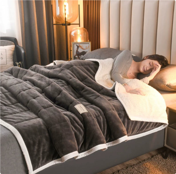 cobrecamas de forro polar mantas gruesas y calidas de invierno Lisa de lujo para hogar super suave My stor