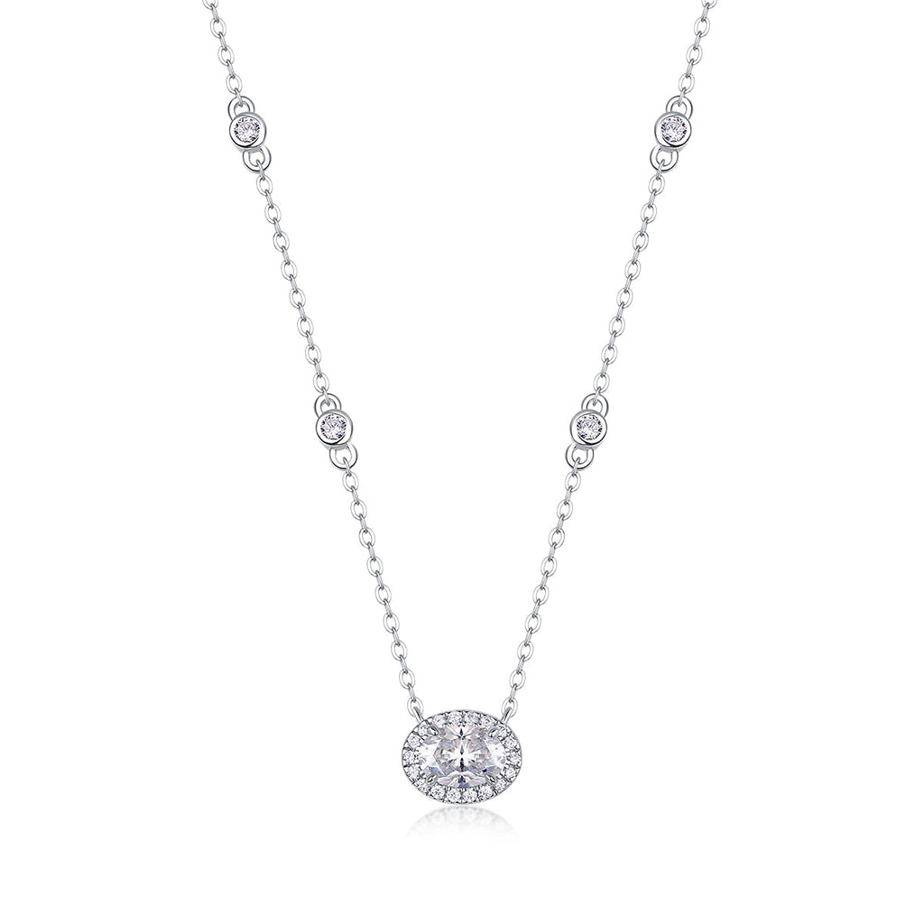 White Summer Night - A Fashionable And Light Luxury Jewelry Pendant Necklace Set With Top-quality Moissanite, S925 Silver Plated Platinum My stor