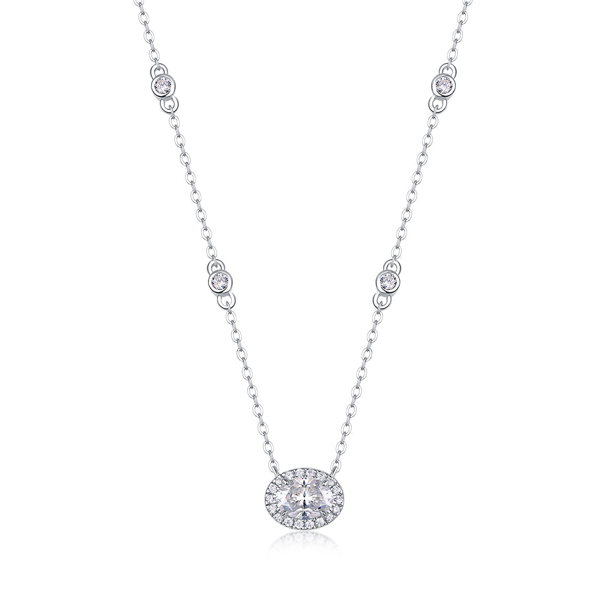 White Summer Night - A Fashionable And Light Luxury Jewelry Pendant Necklace Set With Top-quality Moissanite, S925 Silver Plated Platinum My stor