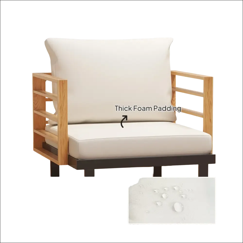 Cojín blanco para sillón de jardín con espuma gruesa y funda extraíble